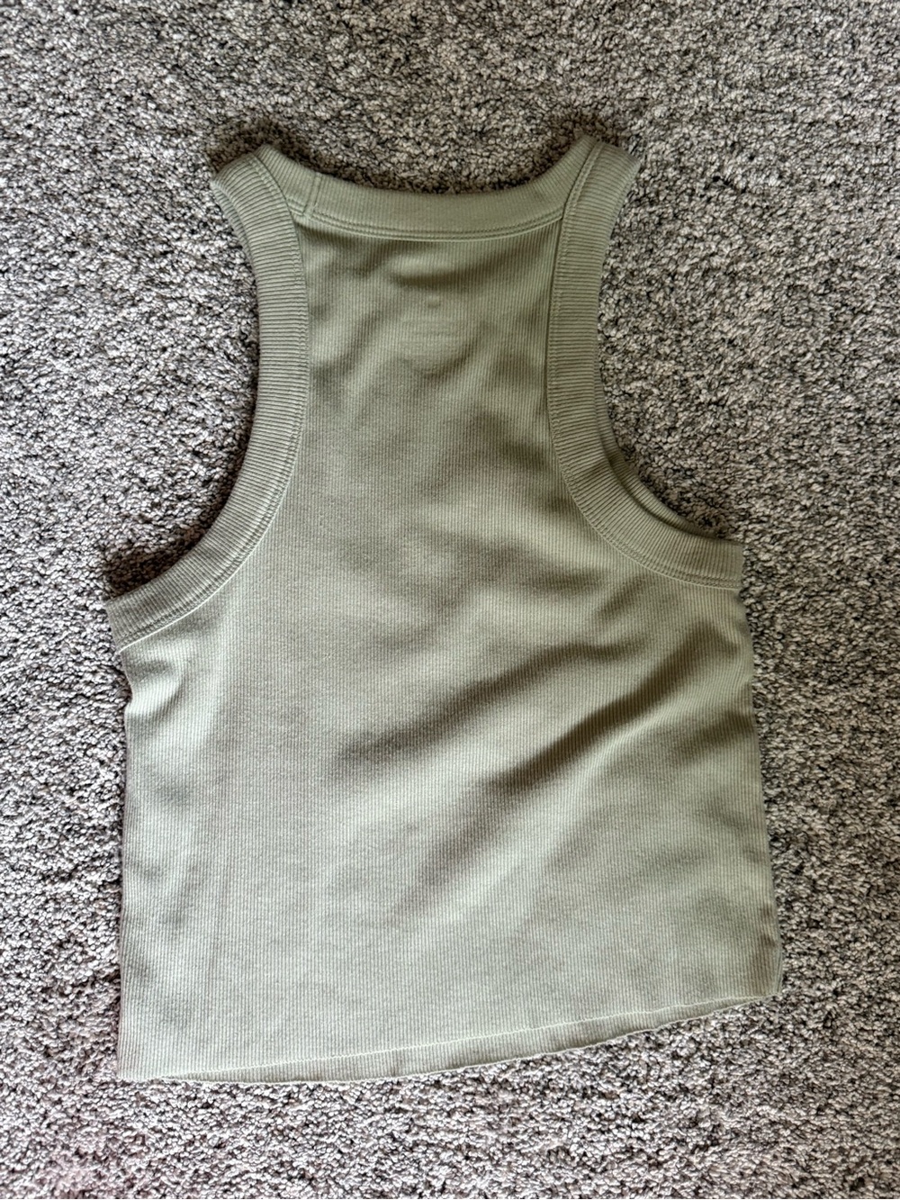 SO Olive Ribbed Racerback Crop Tank - Picture 2 of 3